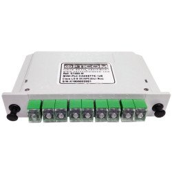 MINI-Cassette LG-8 Splitter 1x8 SC/APC [completo] para caja FTTH