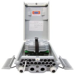 FTTH-PLUS-1-D   Caja Distribución FTTH Exterior 12/16 puertos [con soporte adapt. + 3 bandejas]